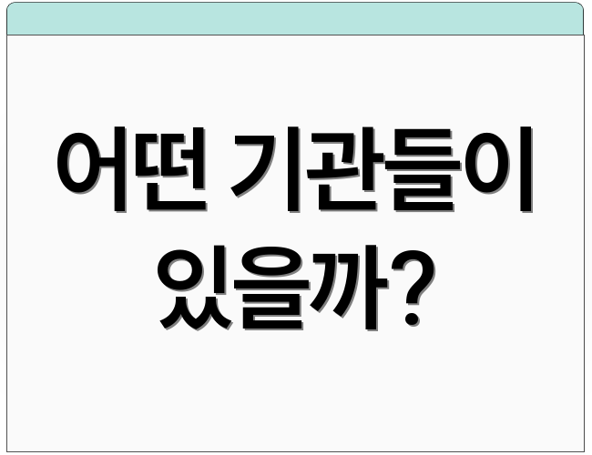 어떤 기관들이 있을까?