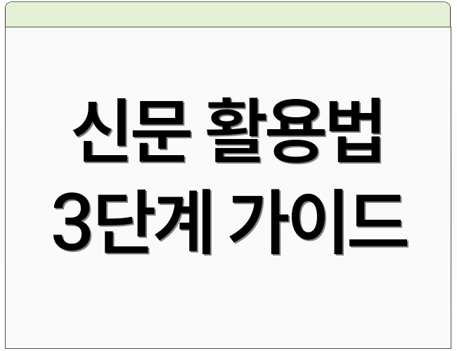 신문 활용법 3단계 가이드