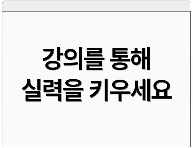 강의를 통해 실력을 키우세요