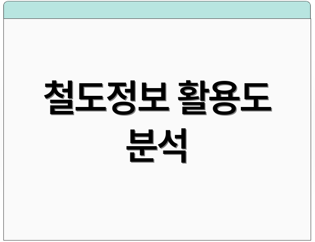 철도정보 활용도 분석
