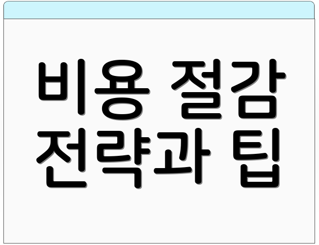 비용 절감 전략과 팁