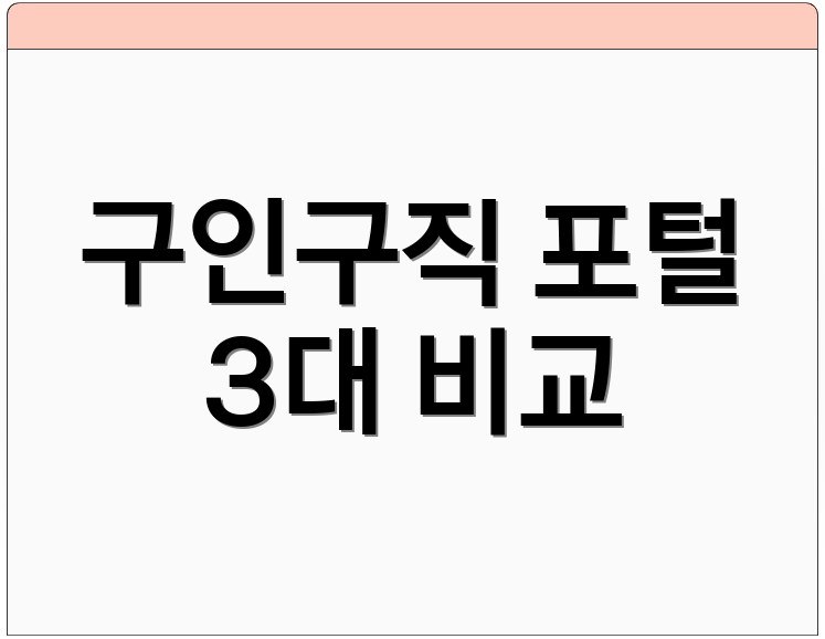 구인구직 포털 3대 비교