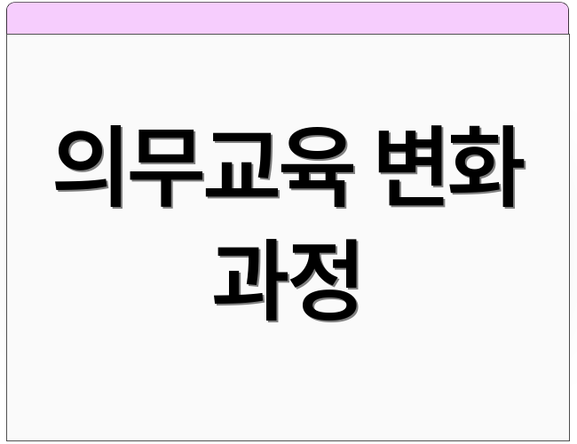 의무교육 변화 과정