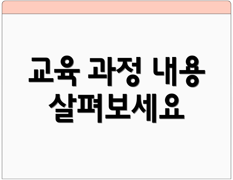 교육 과정 내용 살펴보세요