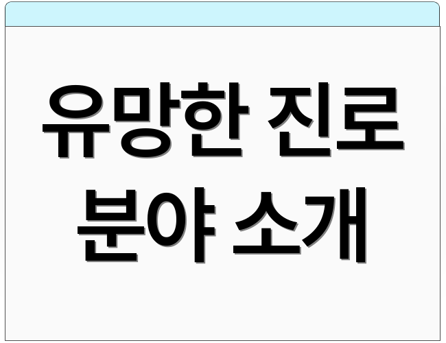 유망한 진로 분야 소개