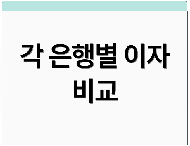 각 은행별 이자 비교
