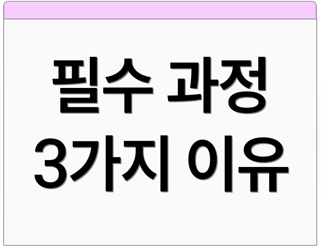 필수 과정 3가지 이유