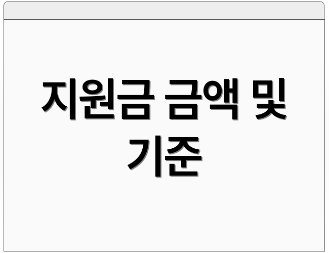 지원금 금액 및 기준