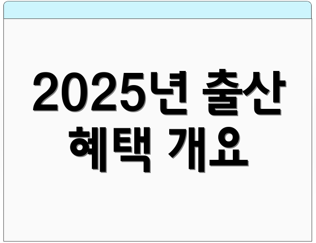 2025년 출산 혜택 개요