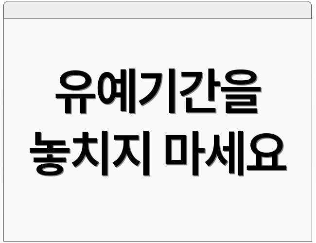 유예기간을 놓치지 마세요