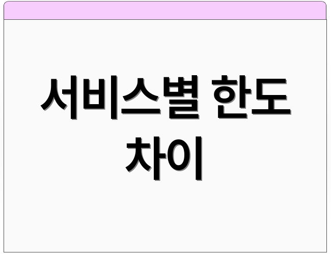 서비스별 한도 차이