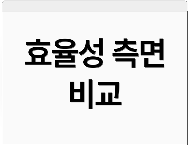 효율성 측면 비교