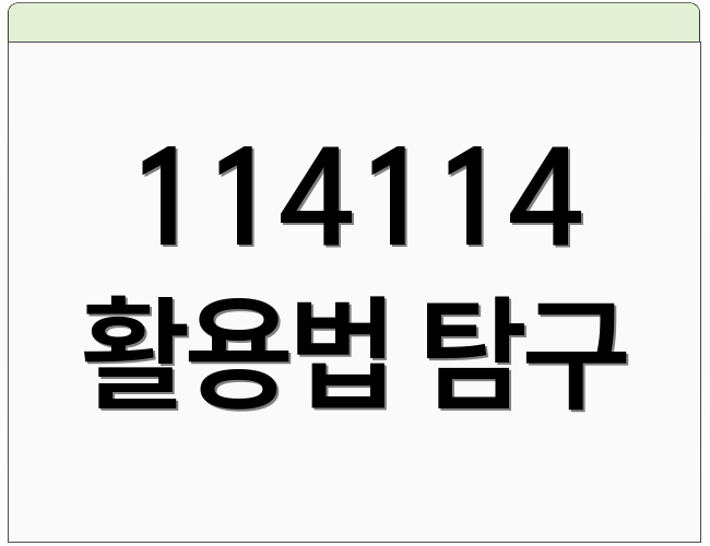 114114 활용법 탐구