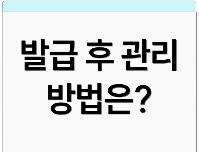 발급 후 관리 방법은?
