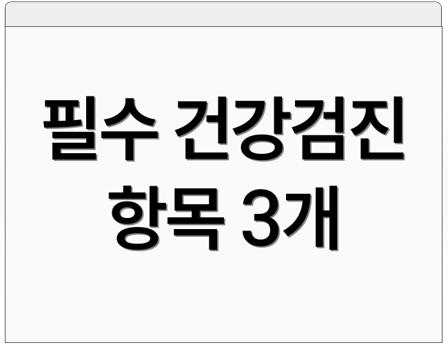필수 건강검진 항목 3개