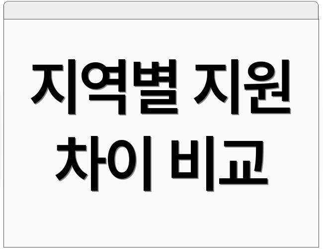 지역별 지원 차이 비교