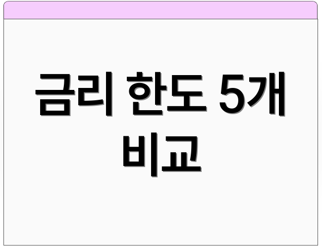 금리 한도 5개 비교