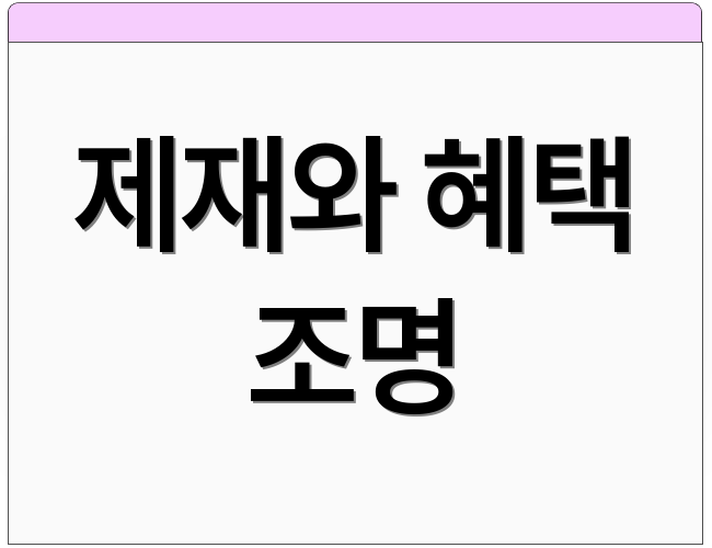 제재와 혜택 조명