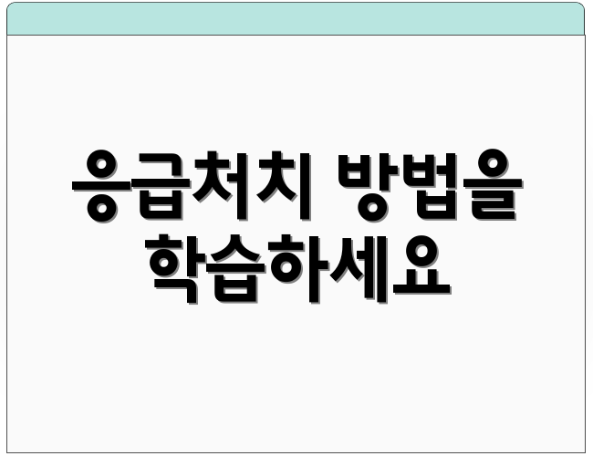 응급처치 방법을 학습하세요