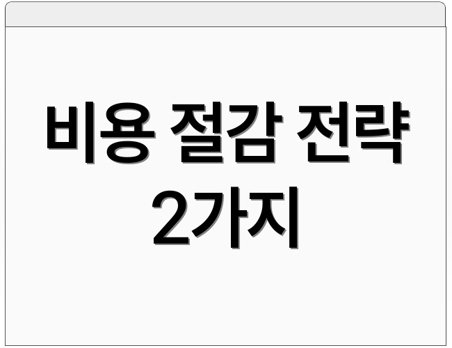 비용 절감 전략 2가지