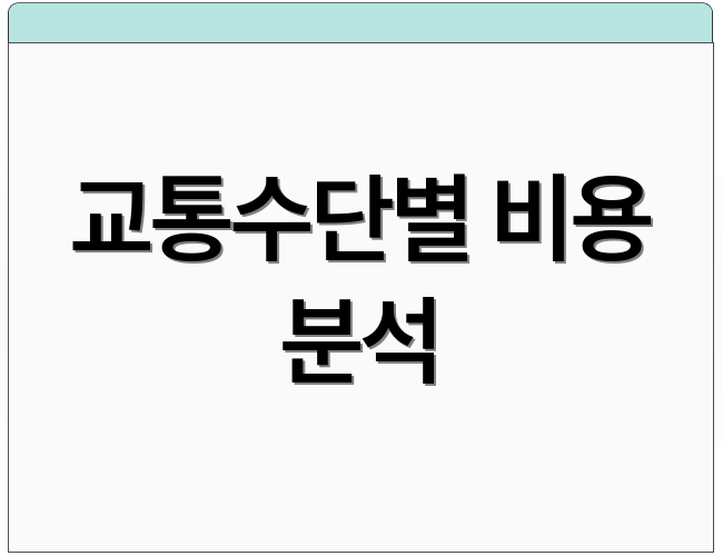 교통수단별 비용 분석