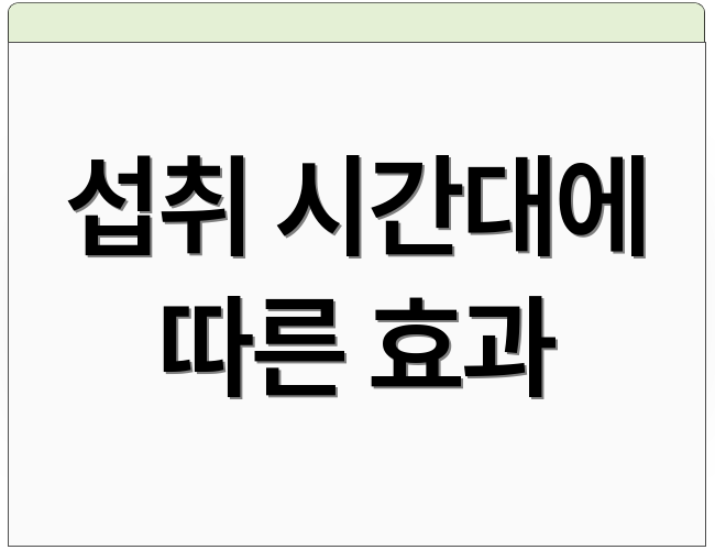 섭취 시간대에 따른 효과