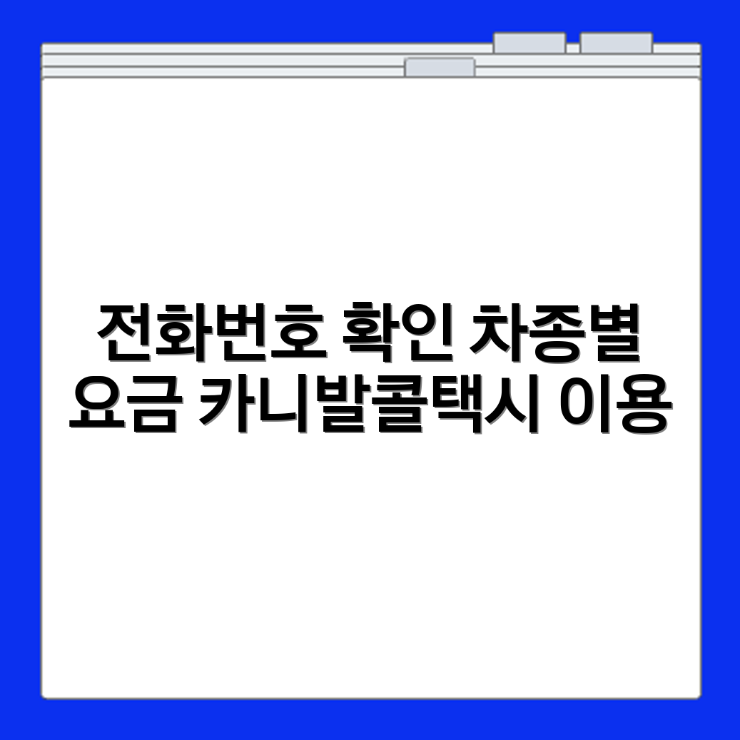 카니발콜택시 전화번호 및 차량 종류별 요금 기준 안내