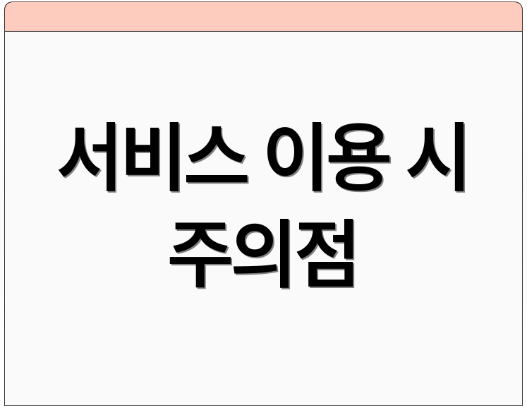 서비스 이용 시 주의점