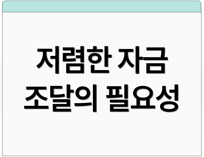 저렴한 자금 조달의 필요성