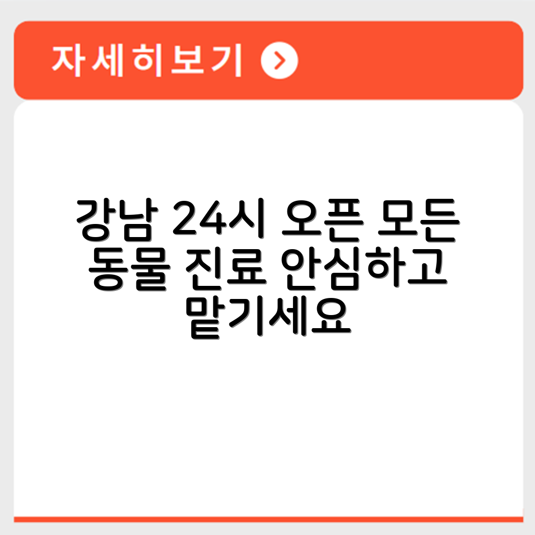 강남 24시간 동물병원 개원 소식과 진료 과목 리스트