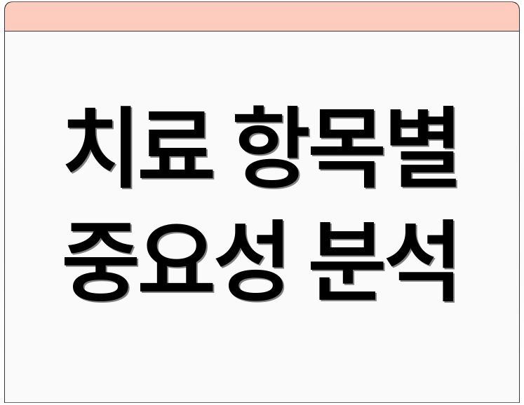 치료 항목별 중요성 분석