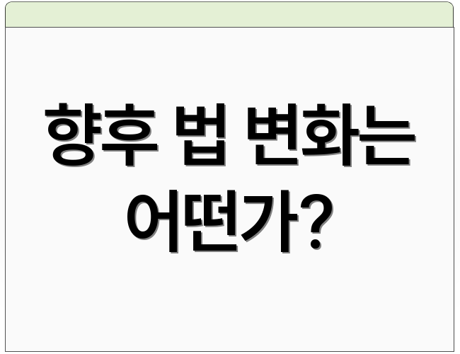 향후 법 변화는 어떤가?