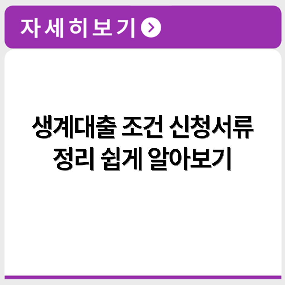 긴급생계대출 신청 조건과 제출 서류 기준 정리