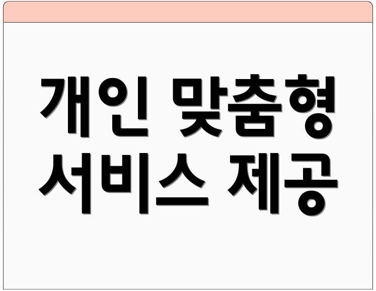 개인 맞춤형 서비스 제공