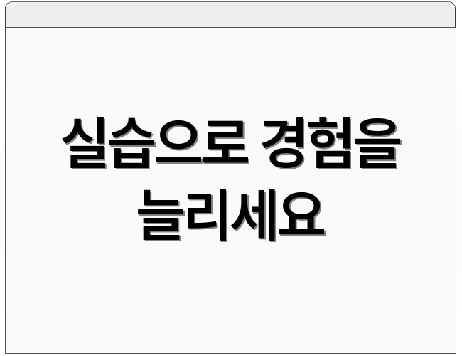 실습으로 경험을 늘리세요