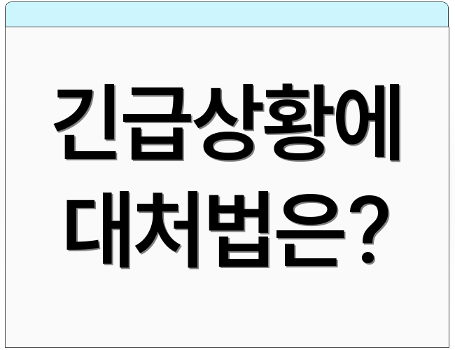 긴급상황에 대처법은?