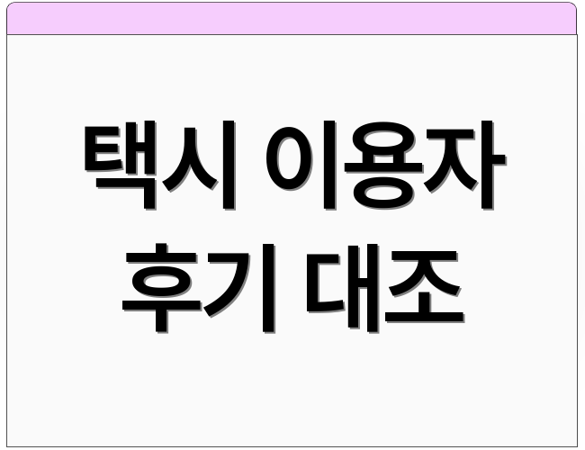 택시 이용자 후기 대조