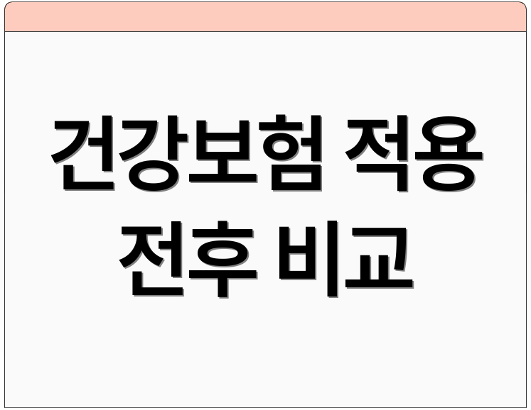 건강보험 적용 전후 비교