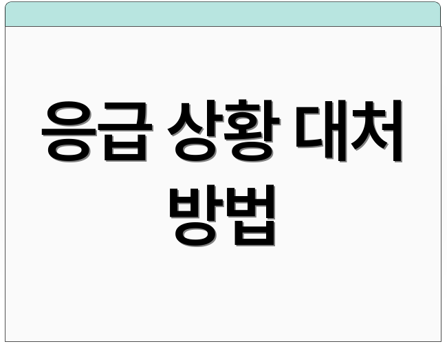 응급 상황 대처 방법