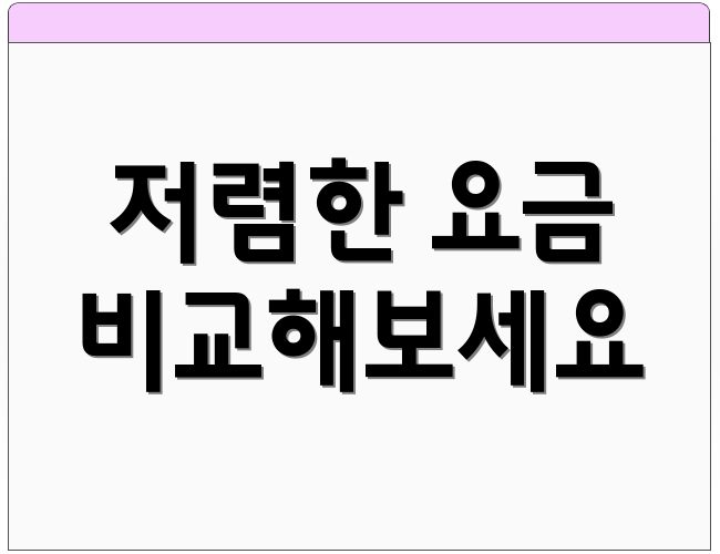 저렴한 요금 비교해보세요