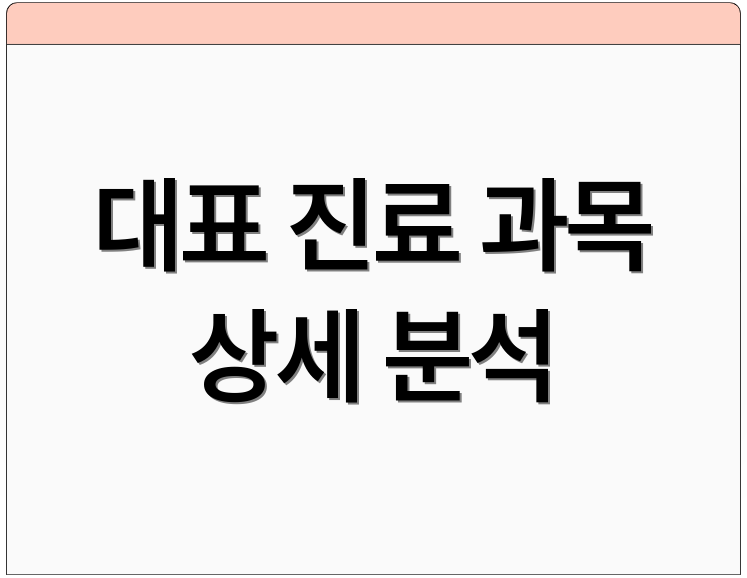 대표 진료 과목 상세 분석