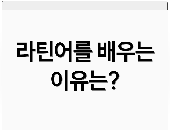라틴어를 배우는 이유는?