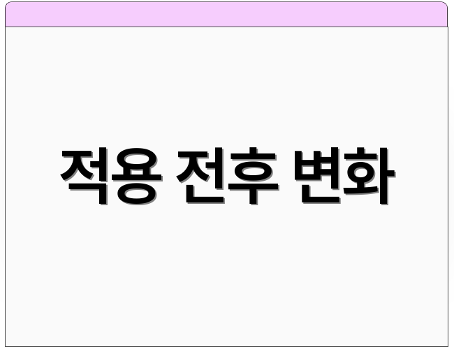 적용 전후 변화