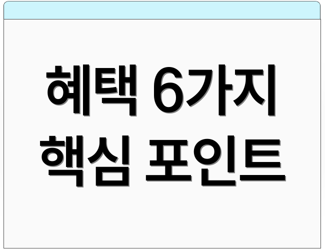 혜택 6가지 핵심 포인트