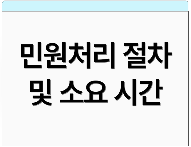 민원처리 절차 및 소요 시간