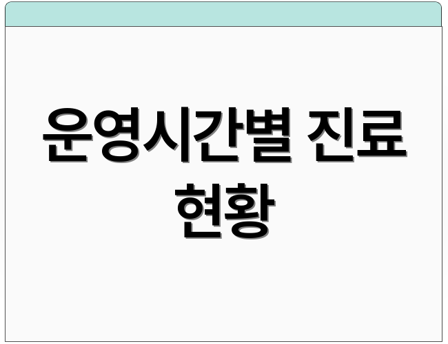 운영시간별 진료 현황