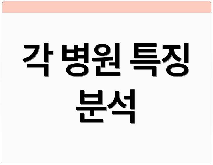 각 병원 특징 분석