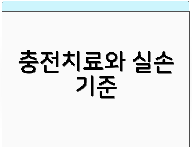 충전치료와 실손 기준