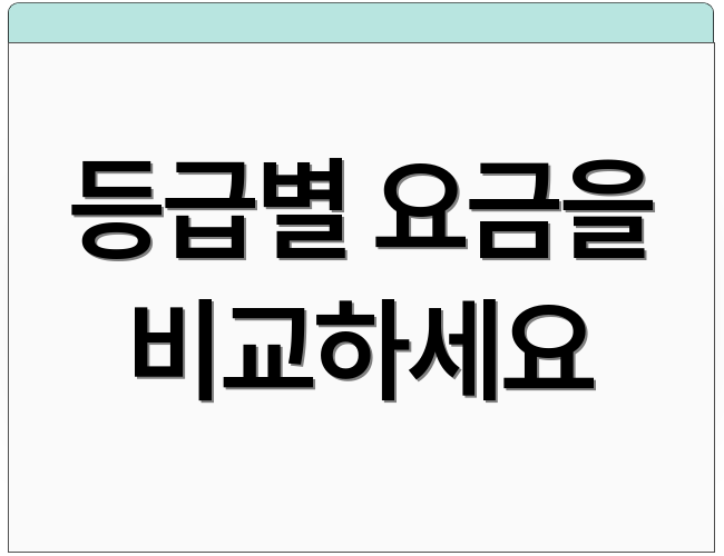 등급별 요금을 비교하세요