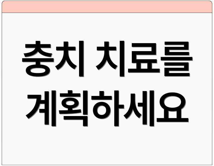 충치 치료를 계획하세요